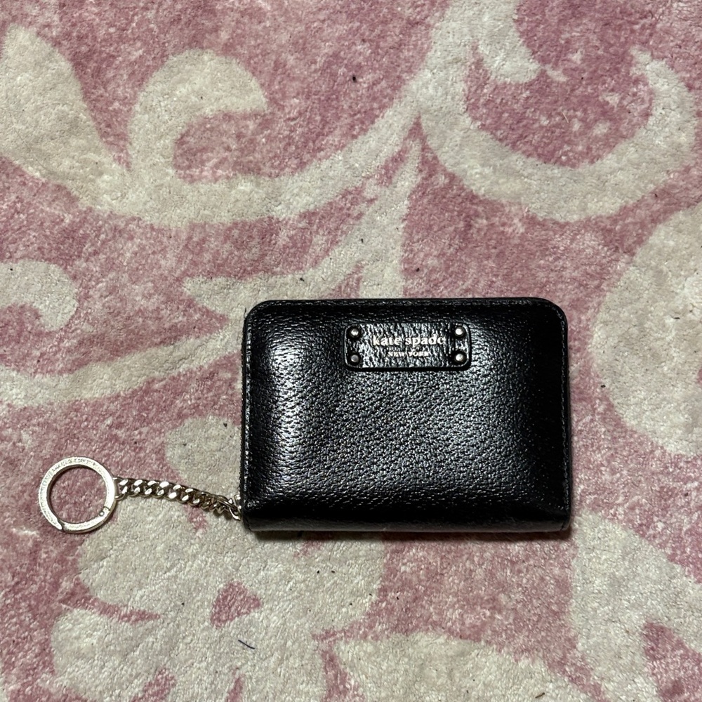 Black Leather Keychain Wallet
